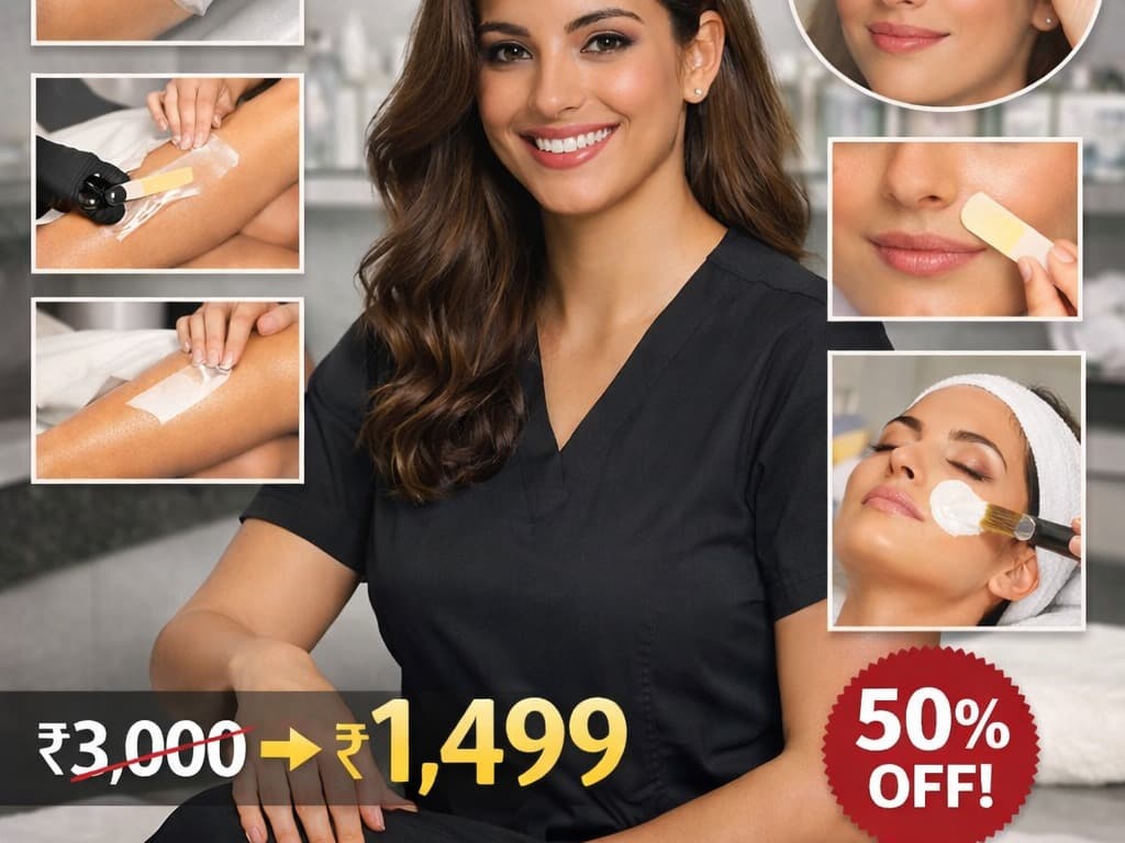 Choco / Rica / Roll‑on Waxing Package — including Full Arms, Full Legs, Underarms, Eyebrows, Upper Lip, and a Rejuvenating Facial (45 mins) - 50% OFF