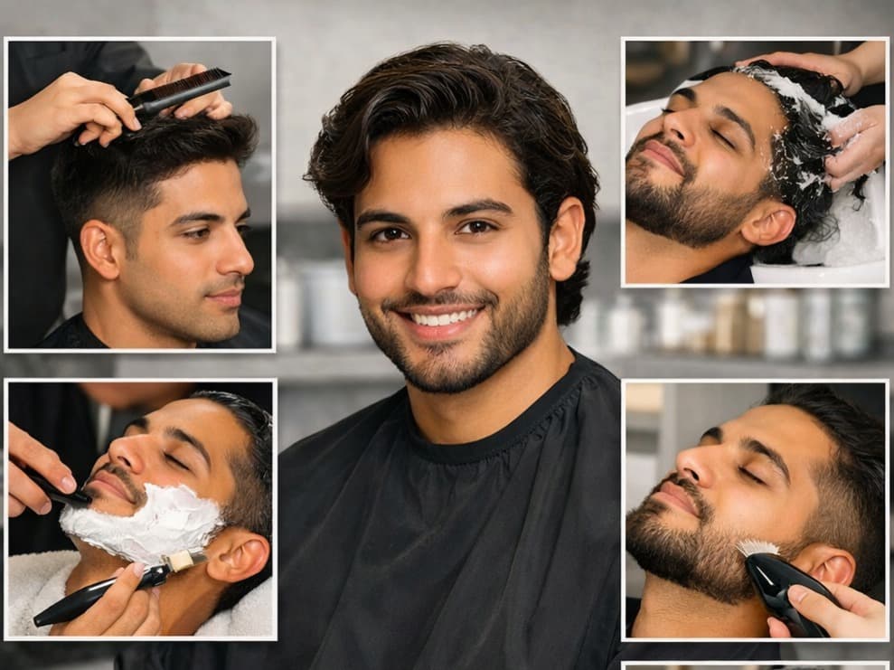 Advance Haircut, Hair Wash, Shave/Beard Trim, and De‑Tan Facial - 50% OFF