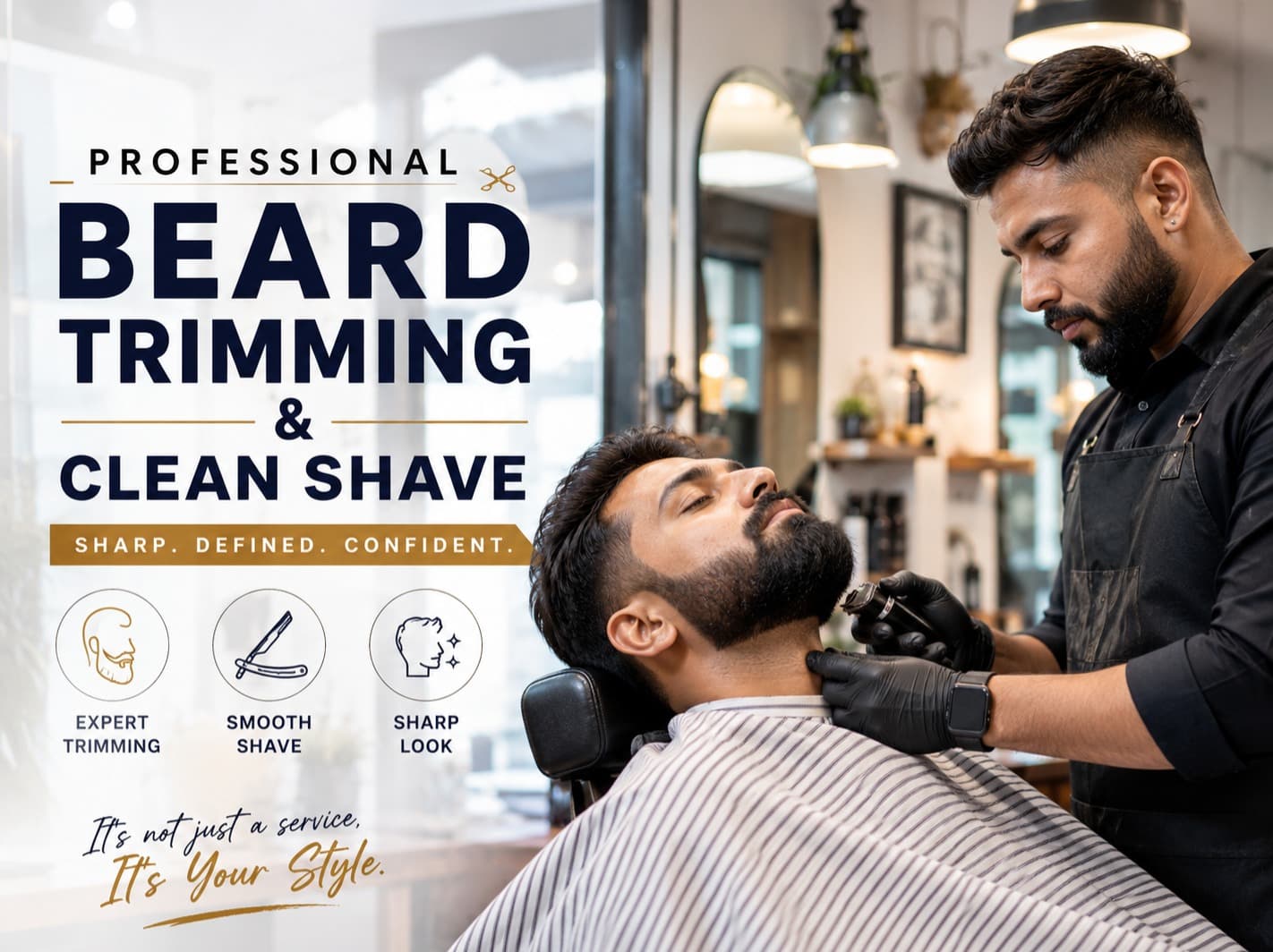 Professional Beard Trimming & Clean Shave | Sharp, Defined Look